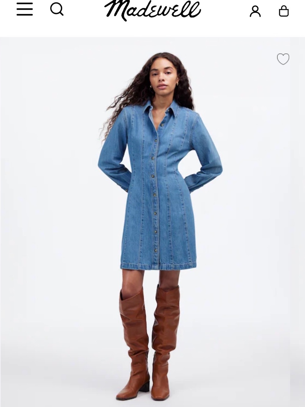 Madewell Seamed Mini Dress in Ramey Wash: Airy Denim Edition